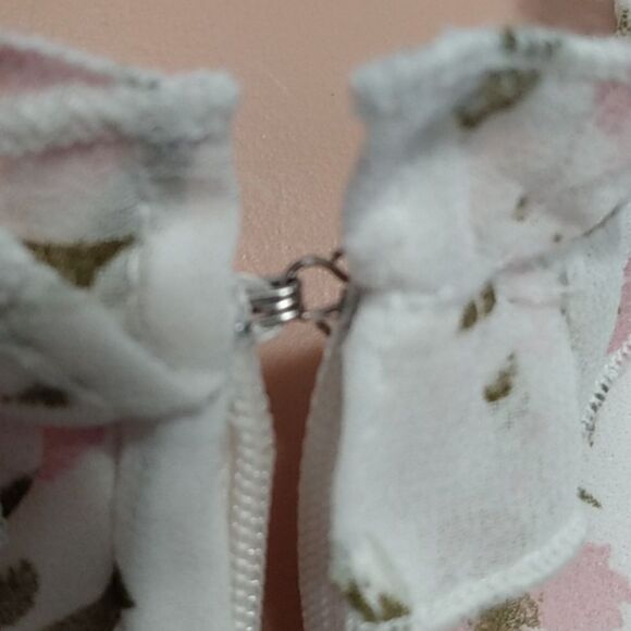 Trixxi Chiffon Dress – White/Pink Floral – Lined – NWOT – Size L - Picture 8 of 14